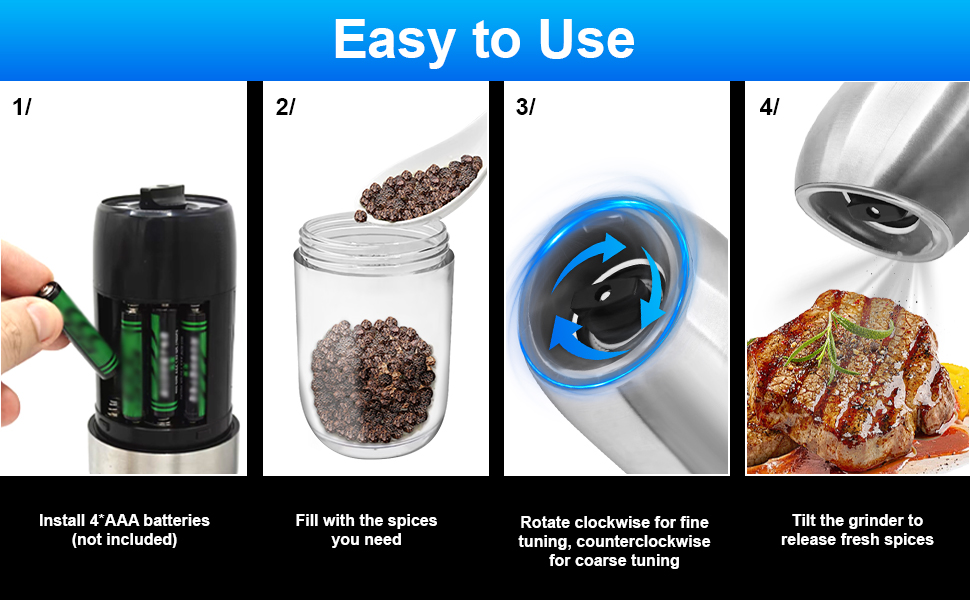 aotomatic pepper grinder set