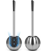 IXO Toilet Brush and Holder 2 Pack, 304 Stainless Steel Toilet Brush with Extended and Durable Co...
