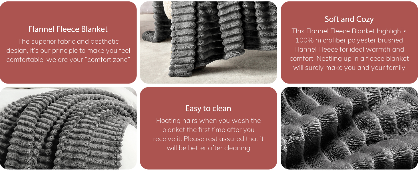 flannel throw grey