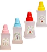 Rosojodg 4Pcs Colorful Containers Bottle Sauce Salad Bottle Empty Portable Reusable Multifunction...
