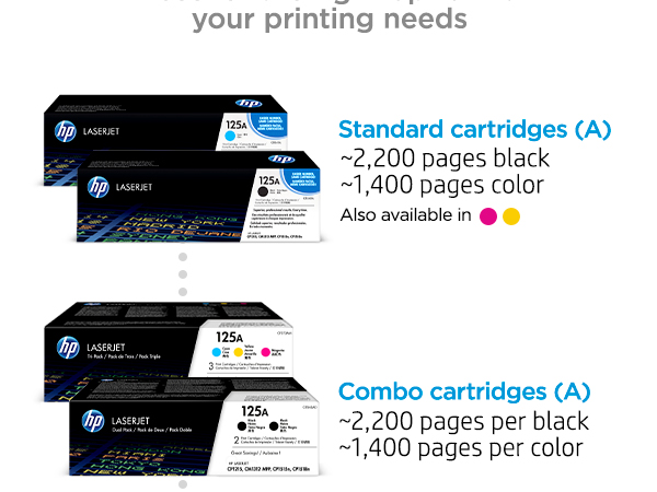 original hp 125A toner standard multipack cartridges