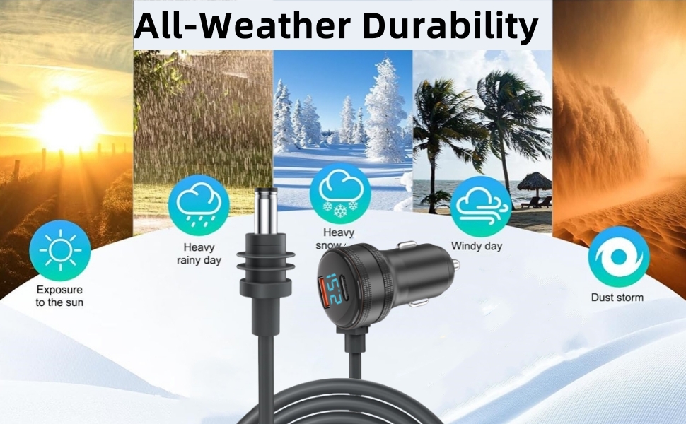 Starlink Mini Car Charger DC Power Cable Cigarette Lighter Adapter 12V-24V with Digital Display