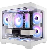 darkFlash Mini-ITX PC Case, Pre-Install 3 PWM ARGB Fans Computer Case, Full View Dual Tempered Gl...