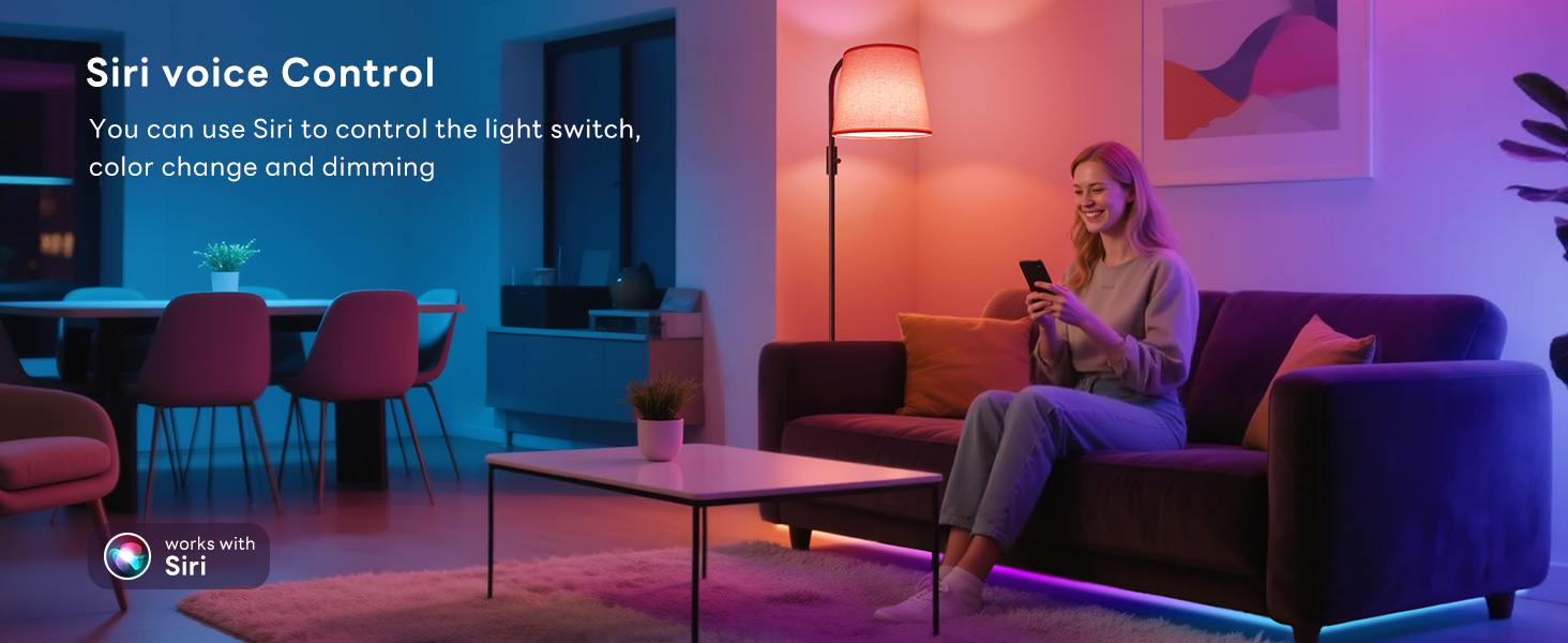 Smart Arc RGBCW LED Floor Lamp with App &amp;amp; Alexa Voice Control