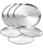304 food Grade Stainless Steel Dinner Plate for Main Dishes, Grilled Meat, Dessert, Salad, and Fr...