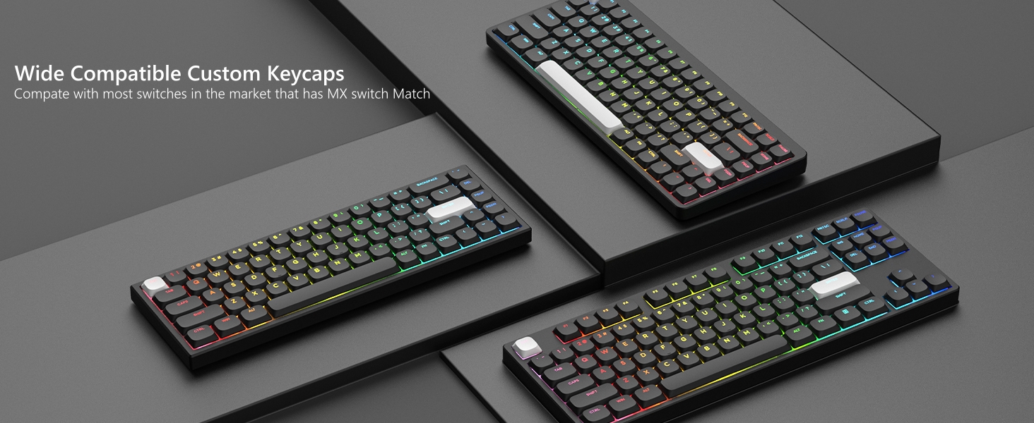 Low Profile Keycap, Shine Through Keycaps, Custom Keyboard Keycaps 75 Percent Black keycaps