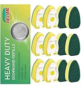 Dishwand Refills Sponge Heads, Dish Wand Refill Non Scratch Replacement, Heavy Duty Scrub Dots Br...