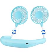 Haomaomao Neck Fan,Portable USB Rechargeable Battery Mini Handheld 360 Degree Rotation Wearable H...