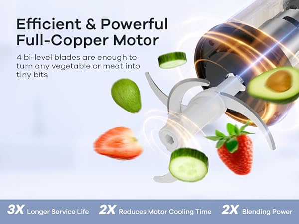 The Full-copper motor supports a 3 times longer service life than regular motors.