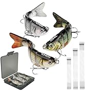 DONQL 3 Pcs Fishing Lure, Multi Jointed Panfish with Stainless Steel Wire Traces, Freshwater Salt...