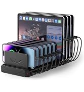 Charging Station for Multiple Devices, Cinlinso 60W 10 Port USB Fast Charging Station with Adjust...
