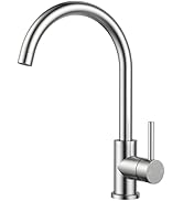 FORIOUS Kitchen Faucet, Brushed Nickel Commercial Modern Single Handle Faucet for Kitchen Sink, S...