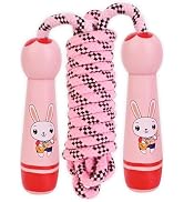 Homello Jump Rope for Kids - Wooden Handle - Adjustable Cotton Braided Fitness Skipping Rope for ...