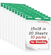 YNXPTBNC Mini Sticky Easel Pad 10 Pack,15 x 18 Inches Chart Paper,20 Sheets/Pad Anchor Chart Pape...