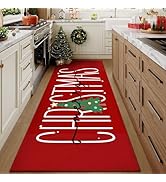 HUGEAR Christmas Area Rug 2x5 Runner Rugs Machine Washable Christmas Decorative Hallway Rugs Low ...