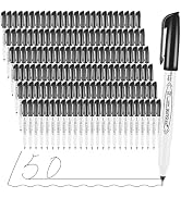Permanent Markers, Ultra Fine Point, Black, 150 Count, 0.4mm, Fine tip permanent marker set, quic...