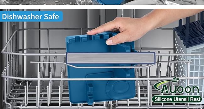 This spoon rest with lid holder is dishwasher - safe