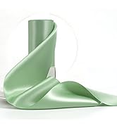 HUIHUANG 4" Wide Satin Ribbon Sage Green Thick Fabric Ribbon Double-Faced Satin Ribbon for Chair ...