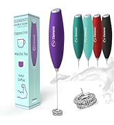 Elementi Milk Frother Wand with Double Whisk - Coffee Frother Electric Stirrer - Matcha Whisk &amp; D...
