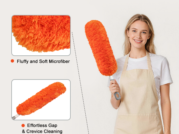 Fluffy and soft microfiber, provide effortless gap &amp; crevice cleaning
