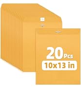 SUNEE Envelops, 10"x13" Brown Kraft Envelopes with Clasp Closure, 28-lb Paper Mailing Envelopes, ...