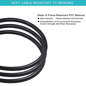 Short 3 Prong Extension Cord Indoor SJT 16 AWG Heavy Duty 1 Foot AC Power Extensions Cable 