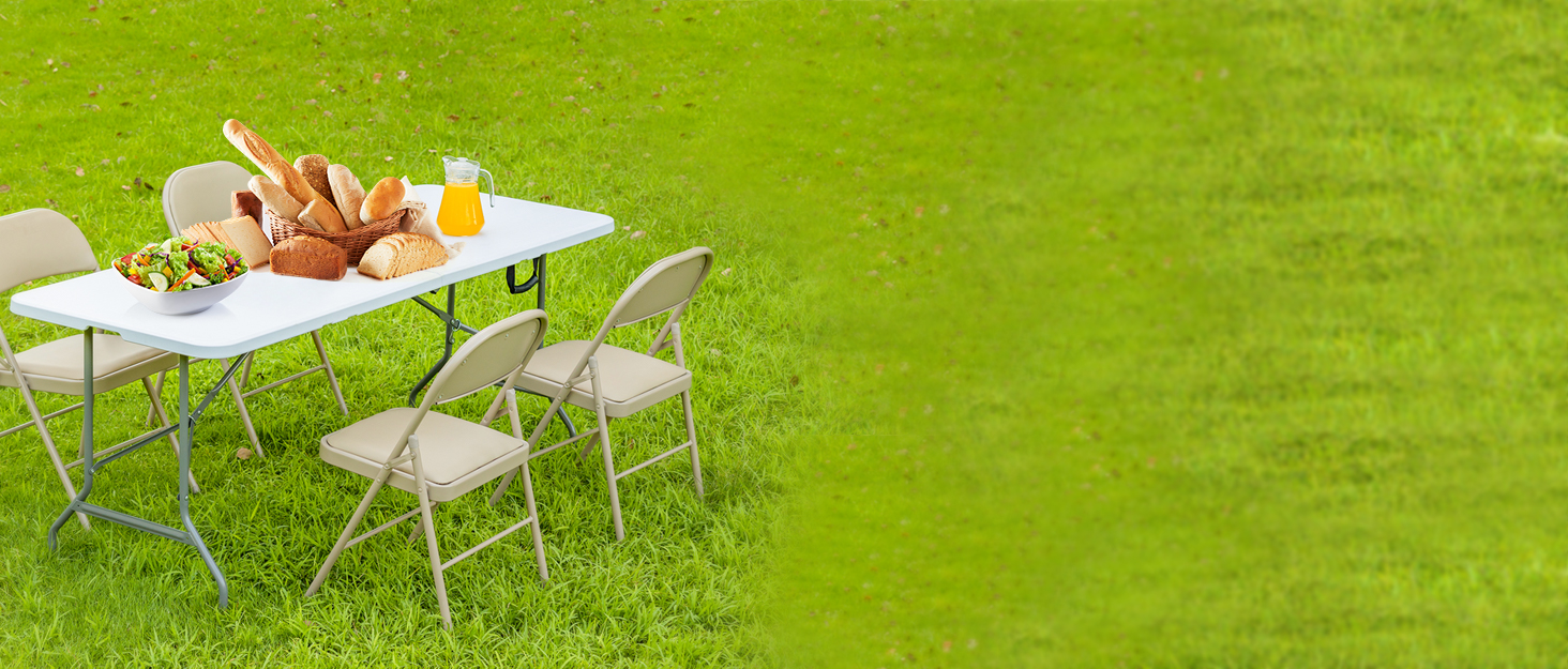 Sweetcrispy Folding Table Outdoor Indoor Heavy Duty Portable Table with Carrying Handle