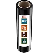 Simply Cool Black Stretch Wrap Industrial Strength Extra Thick 17.5" 1100 SqFt 80 Gauge (20 Micro...