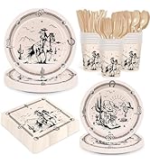 168pcs Western Party Plates Napkins Western Crowgirl Party Supplies Paper Cups Girl's Rodeo Table...