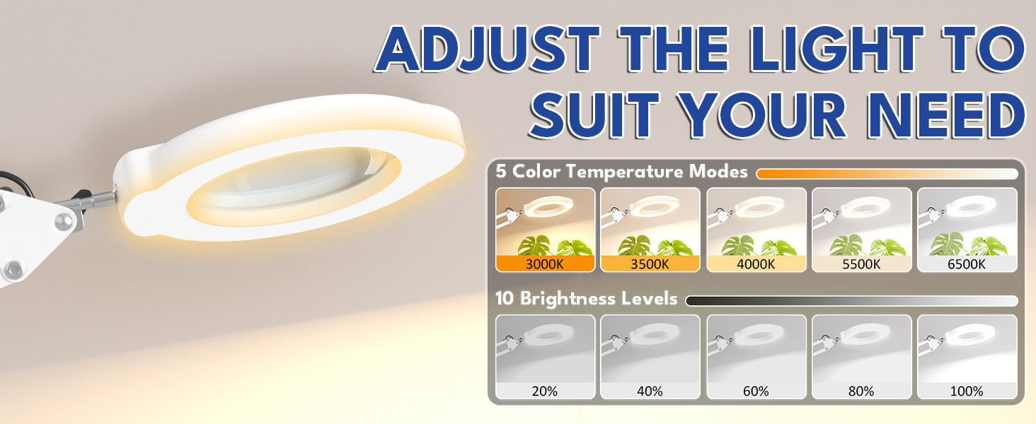 magnifying glass with light and stand tabletop magnifying desk lamp lighted magnifying glass