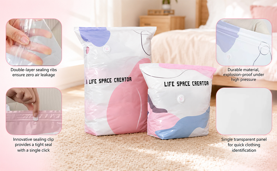 no pump vacuum storage bags