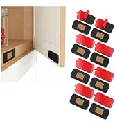 SUESONG 8 Pack Cabinet Magnets for Closure, Black, No Drill Ultra-Thin | 15 lb hold, embedded mag...