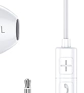 MOSWAG Wired Earbuds with Microphone, 3.5mm Jack in Ear Headphones with Microphone Suitable for S...