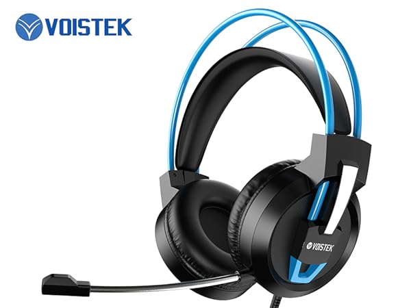 Voistek Gaming Headsets with Microphone, Surround Sound, Noise Cancellation - blue