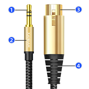 XLR Female to 3.5mm Male Unbalanced A+ 02