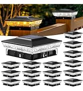 btfarm 4x4 Solar Post Cap Lights Outdoor, 16 Pack Deck Fence Post Lights Solar Powered, 2 Lightin...
