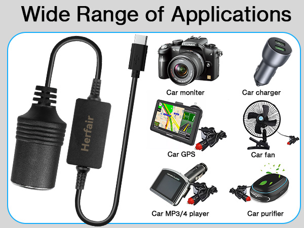 USB C Male to 12V Car Cigarette Lighter
