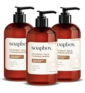 Soapbox Liquid Hand Soap, Coconut Milk &amp; Sandalwood, Gentle &amp; Moisturizing Hand Wash for Kitchen ...