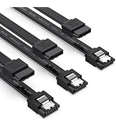 OHKIKOME SATA Cable III, 15.7" 3 Pack SATA Data Cable 6Gbps Straight HDD SDD Data Cable with Lock...