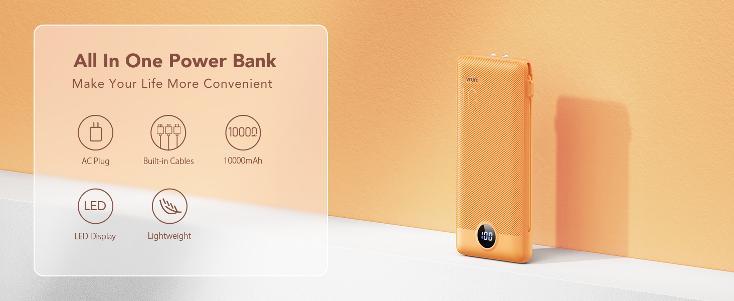 power bank for travel with wire