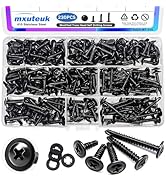mxuteuk 230PCS #8 Self Tapping Screws,410 Stainless Steel Self Tapping Screws for Metal,1/2",5/8"...