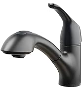 Homewerks Single Handle Pull Out Laundry Faucet 1 or 3 Hole Installation with Deckplate, Universa...