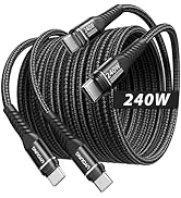 USB C to USB C Cable [240W, 6FT 2Pack] Type C Charger Fast Charging Cord Braided USBC Cables for ...