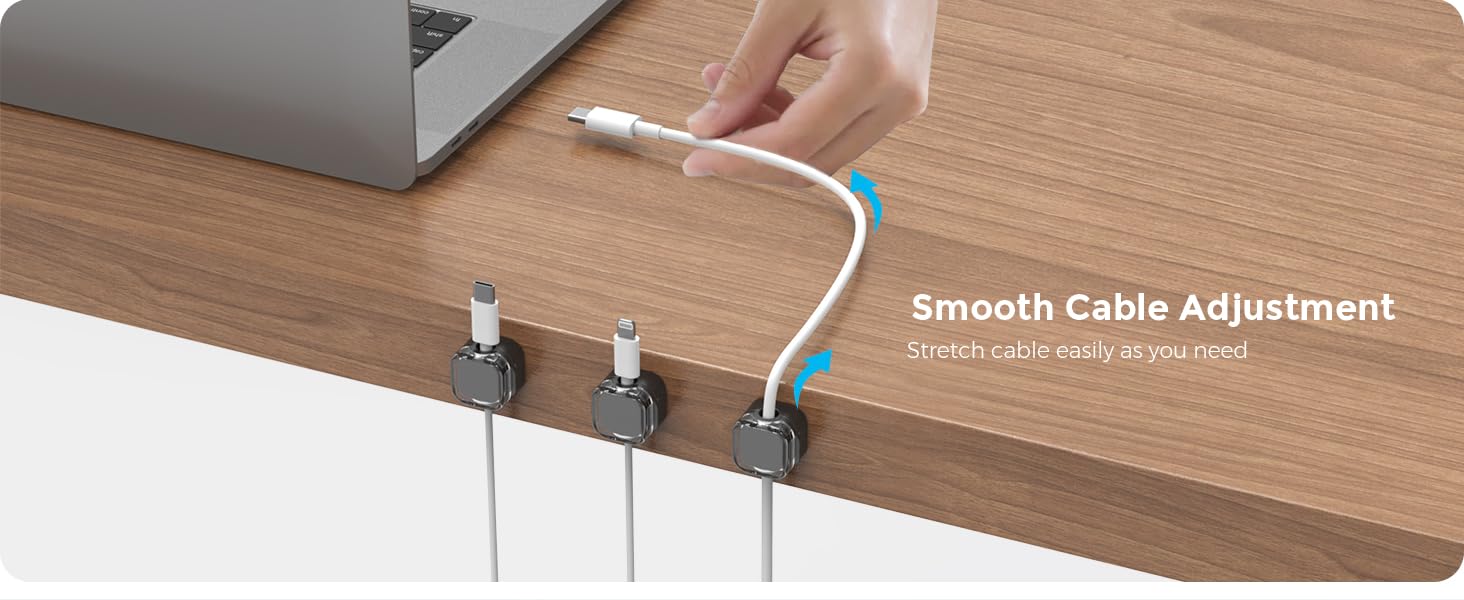 Magnetic Cable Organizer [1s Lock] Cord Cable Holders Clips Strong Adhesive Cable Cord Keeper
