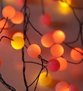 QBIS Premium LED Cluster Lights. Christmas Garland Fairy Lights. Red, Orange and Yellow. These Be...