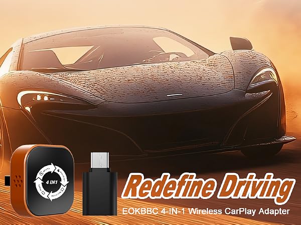 EOKBBC 4-IN-1 Wireless CarPlay Adapter