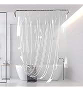 Baires Bath Clear Shower Curatain Liner - PEVA Waterproof Shower Curtain Liner with Rustproof Gro...
