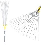 Jardineer Leaf Rake - 63 Inch Rake for Leaves, Lightweight Leaf Rakes for Lawns, Adjustable Garde...