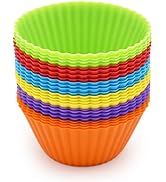 Silicone Cupcake Baking Cups 24 Pack, Reusable &amp; Non-stick Muffin Cupcake Liners Holders Set for ...