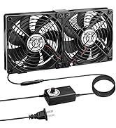 Wderair AC 2 x 120mm 240mm Server Rack Cooling Fans with 110V -240 Volt AC to DC 12V Variable Spe...
